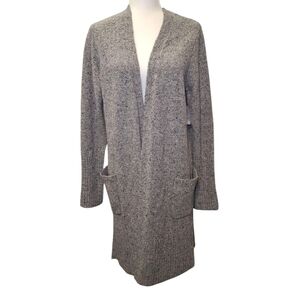 Athleta Passage Sweater Coat Grey Wool Blend Open Front Cardigan/Sweater Size L